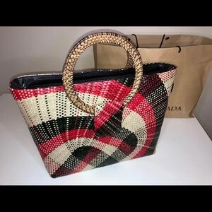 NW0️⃣T🏷️•HANDMADE•🏖️BEACH🧺BAG•Med.Size•PLAID